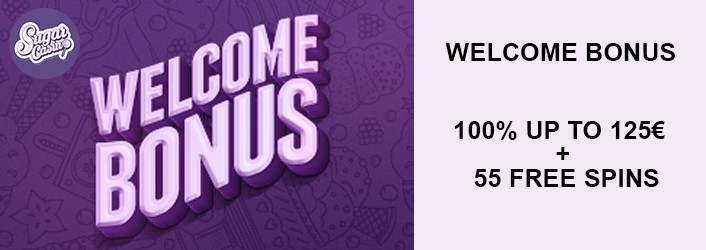 Sugar Casino Welcome Bonus 100% up to 125€